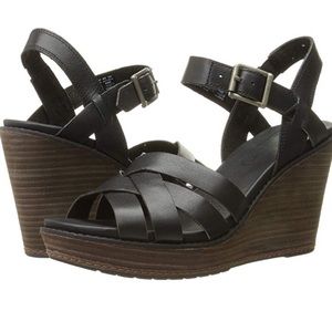 Timberland Danforth leather wedge sandal, black